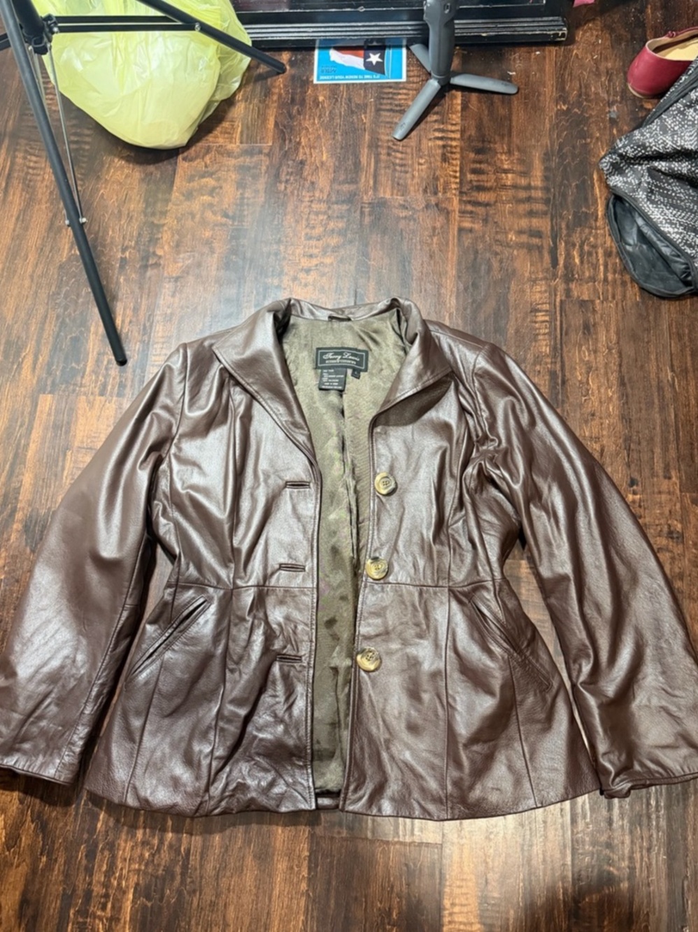 Jerry Lewis Leather Jacket Brown Size Large